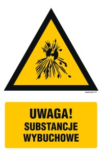 JA012 Ostrzeżenie przed substancjami wybuchowymi