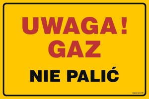 JD017 Uwaga gaz! Nie palić