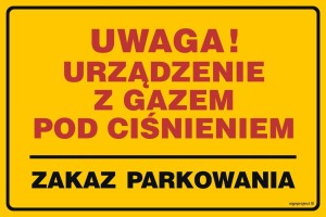 JD020 Uwaga! Urządzenie z gazem pod ciśnieniem - zakaz parkowania