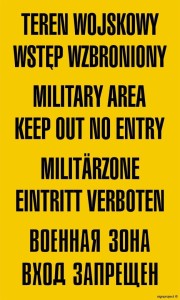 JE001 Teren wojskowy wstęp wzbroniony