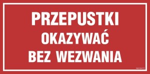 JE007 Przepustki okazać bez wezwania