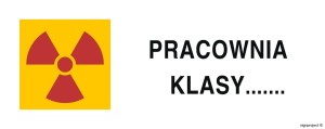 KA011 Znak ostrzegawczy do oznakowania pracowni z otwartymi źródłami promieniotwórczymi