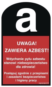 LC003 Uwaga! Zawiera azbest