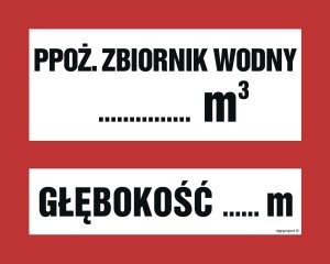 BC117 Ppoż. zbiornik wody ... m3 głębokość zbiornika ... m