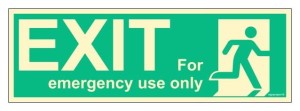 FB163 Exit for emergency use only, right side