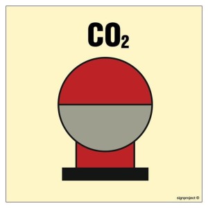FE082 Fixed CO 2 fire extinguishing bottle in protected area