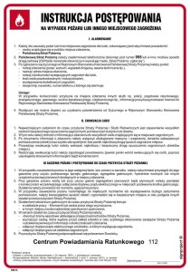DB015 Instrukcja postępowania na wypadek pożaru lub innego miejscowego zagrożenia