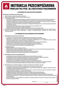DB016 Instrukcja przeciwpożarowa - profilaktyka ppoż, dla wszystkich pracowników