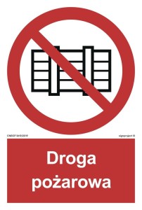 BB001 Nie zastawiać - droga pożarowa