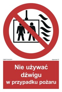 BB020 Nie używać dźwigu w przypadku pożaru