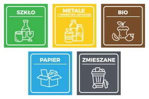 ZE001 Zestaw etykiet do oznaczania pojemników na odpady