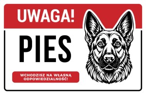 UP001 Uwaga! Pies - Owczarek-niemiecki