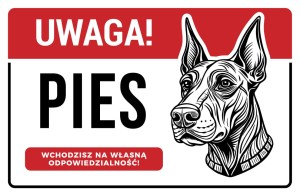 UP006 Uwaga! Pies - Doberman
