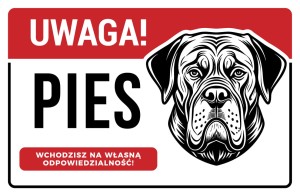 UP007 Uwaga! Pies - Mastiff neapolitański