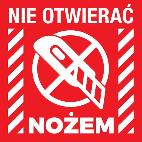Naklejka Nie otwierać nożem