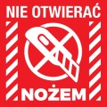 Naklejka Nie otwierać nożem