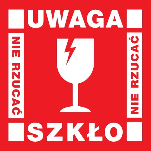 MM035 Etykieta Uwaga Szkło - Nie rzucać