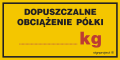 NC038 Dopuszczalne obciążenie półki