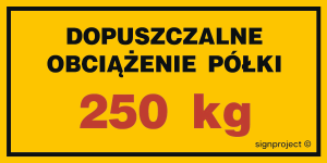 NC118 Dopuszczalne obciążenie półki 250 kg