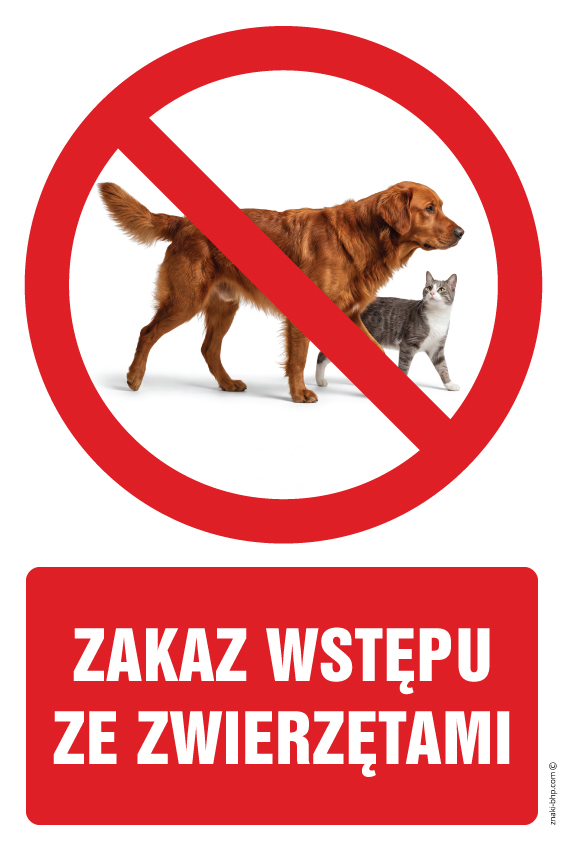 Znak realistyczny ZRZ007 Zakaz wstępu ze zwierzętami