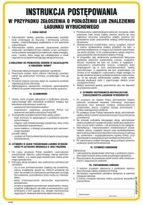 IAA30 Instrukcja postępowania w przypadku zgłoszenia o podłożeniu lub znalezieniu ładunku wybuchowego