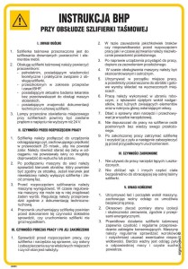 IAB03 Instrukcja BHP przy obsłudze szlifierki taśmowej