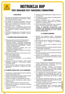 IAB11 Instrukcja BHP przy obsłudze piły tarczowej formatówki