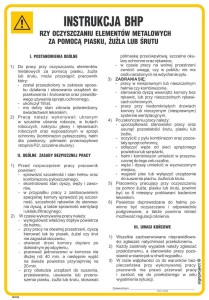 IAC26 Instrukcja BHP przy oczyszczaniu elementów metalowych za pomocą piasku, żużla lub śrutu