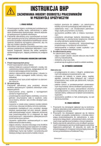 IAG20 Instrukcja BHP zachowania higieny osobistej pracowników w przemyśle spożywczym