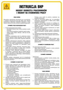 IAG61 Instrukcja BHP higieny osobistej pracowników i higieny na stanowisku pracy