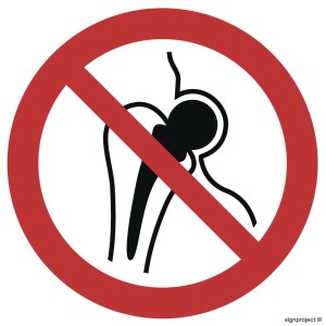 GA014 Zakaz wstępu z metalowymi implantami