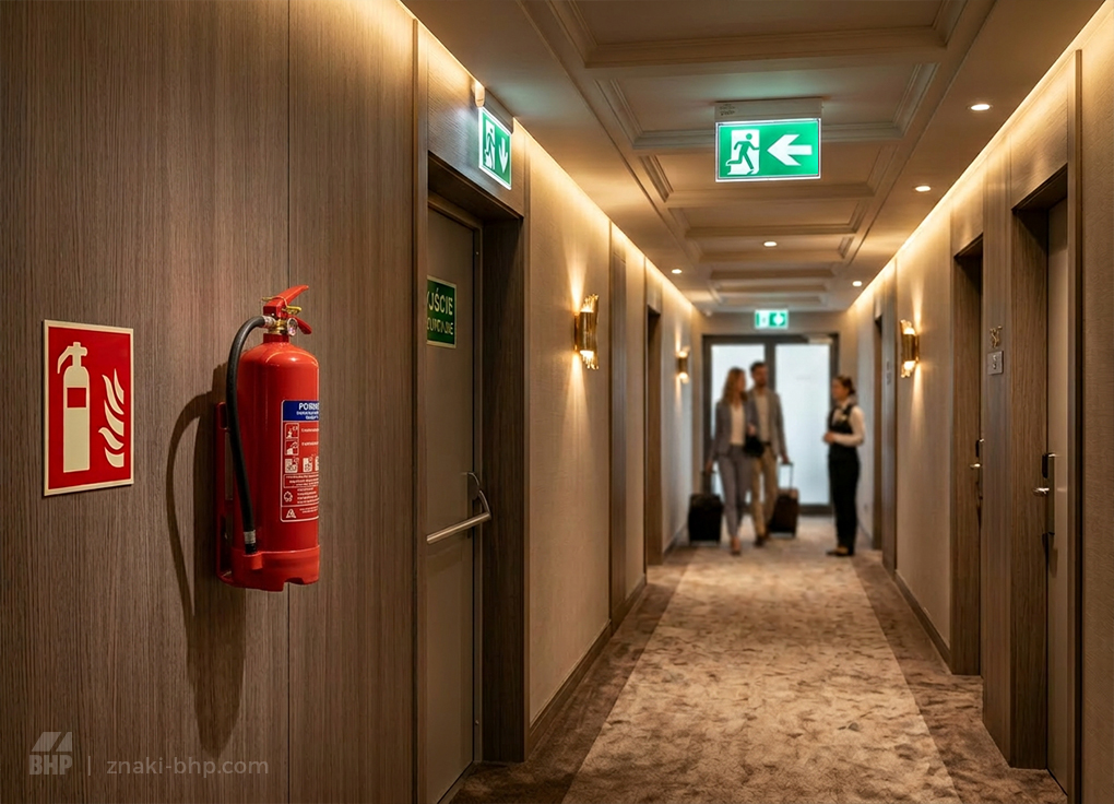 Znaki PPOŻ w hotelarstwie – wymagania dla obiektów noclegowych