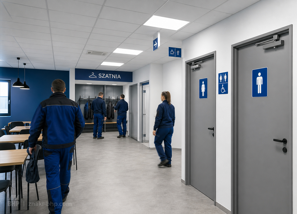 Oznakowanie pomieszczeń socjalnych i sanitariatów zgodnie z aktualnymi normami